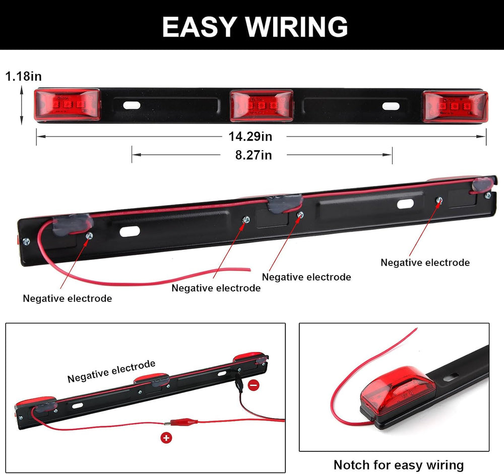Partswcgg 12V Led Utility Trailer Tail Light Wire Kit w/25ft Wiring Harness