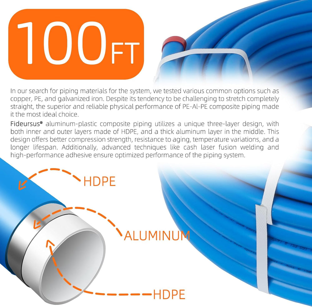 Compressed Air Pipe System with 3/4 Inch ID, Shop Air Line Kit