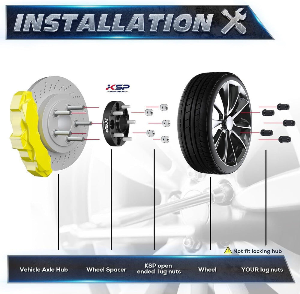 KSP 5x5 Wheel Spacers for Grand Cherokee 2011-2025, 1.5inch 5x127mm Hubcentri...
