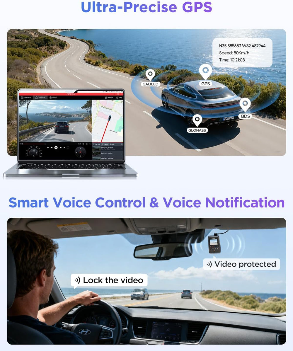 VIOFO A119M Pro 4K HDR Mini Dash Cam, STARVIS 2 IMX678 Sensor, Wi-Fi 6, GPS