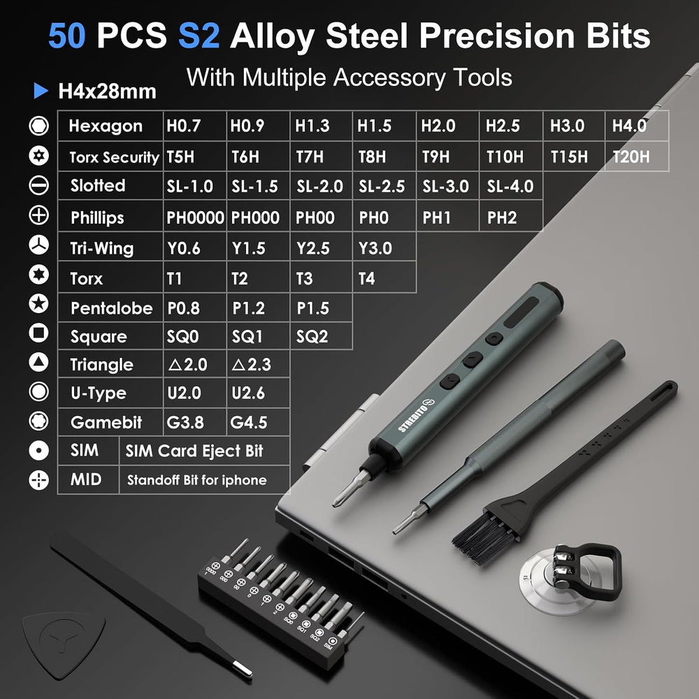 STREBITO Electric Screwdriver, 67 in 1 Mini Electric Screwdriver