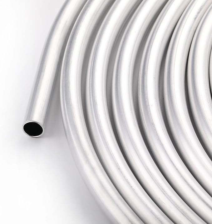 5/8" OD Aluminum Hard Fuel Line Hardline Tube Tubing Coil 16 Feet Roll