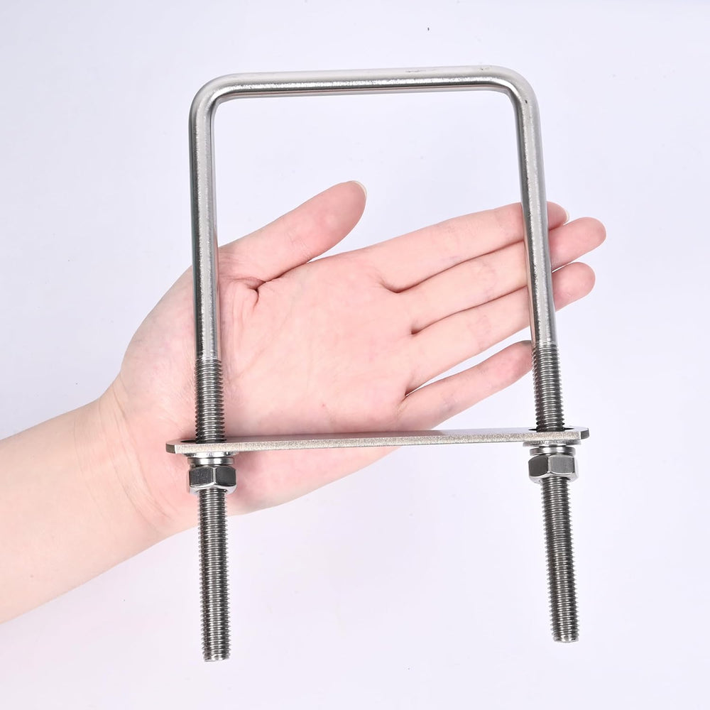 4 Sets M10 Square u Bolts 4 inch Wide,Square Bend u-Bolts,4" u Bolt