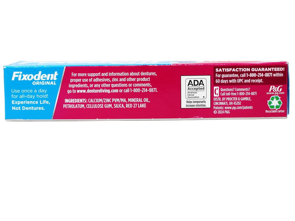Fixodent Cream Size 2.4z Fixodent Denture Adhesive Cream Original 2.4 Ounce (...