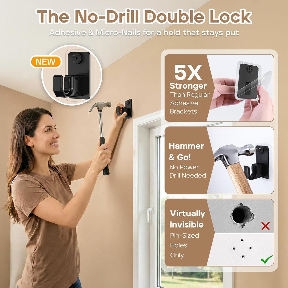 No-Drill Curtain Rod with Adhesive & Pin-Nail Mount System - Renter Frien...