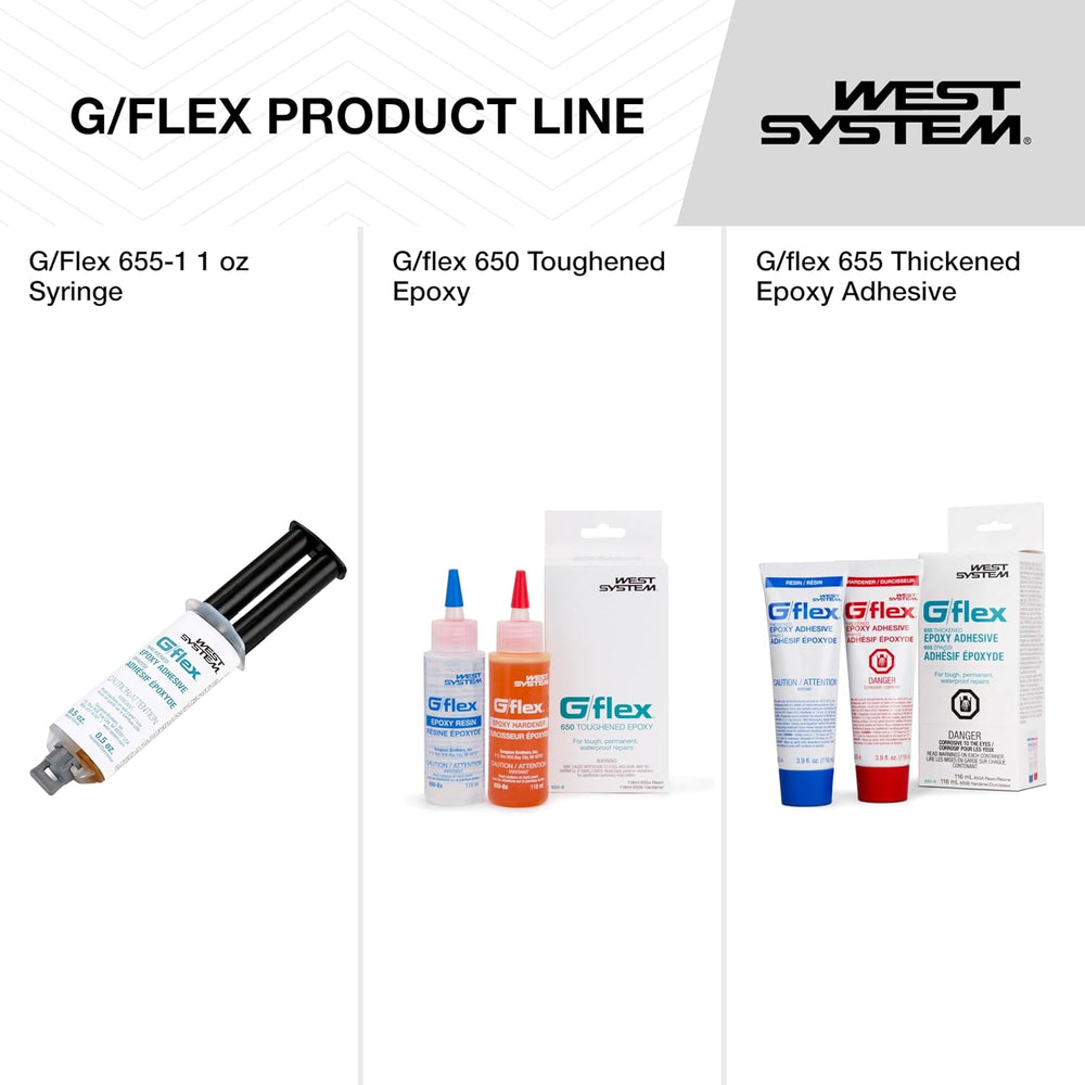 West System G/Flex 650 Epoxy Adhesive, 2 x 4 oz | Toughened & Flexible