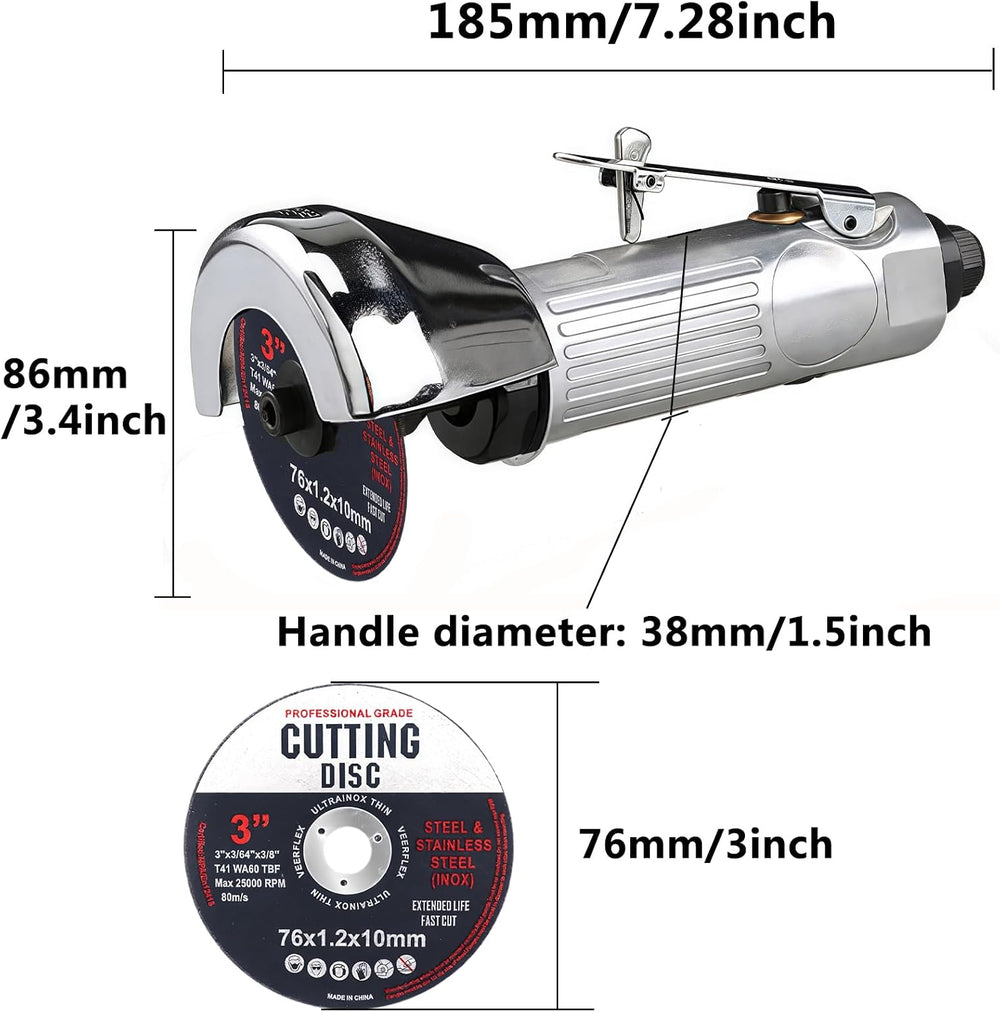 3 Inch Air Cut Off Tool with 10Pcs Cut Off Wheels