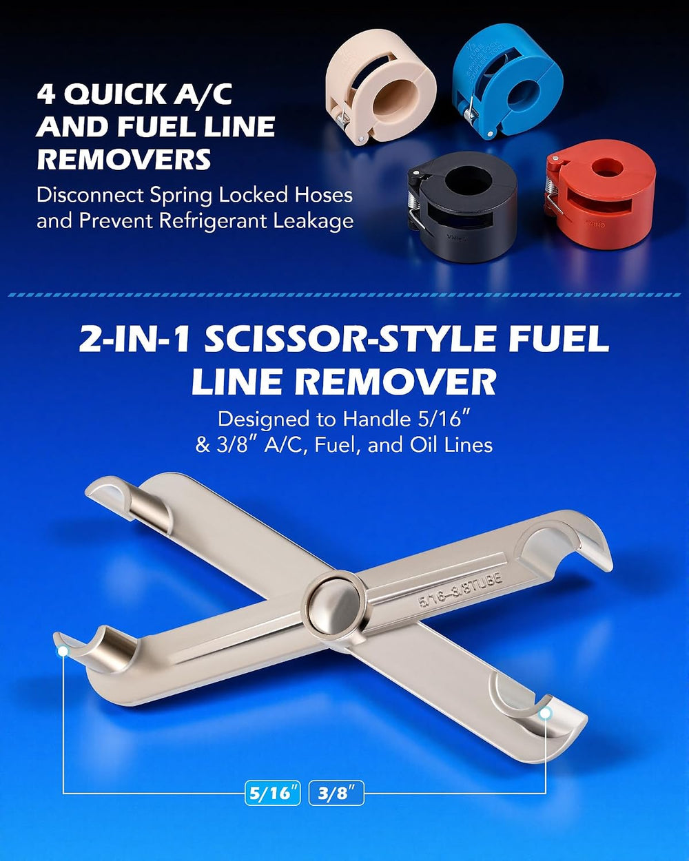 OMT 26pc Fuel Line Disconnect Tool Set With Fuel And AC Disconnect Pliers