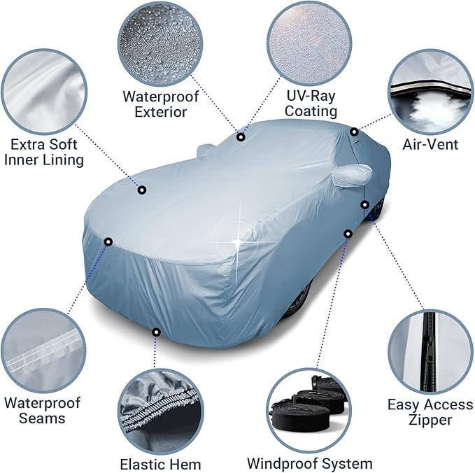 iCarCover Premium Car Cover for 2004-2022 Chevy Aveo Sedan Heavy Duty