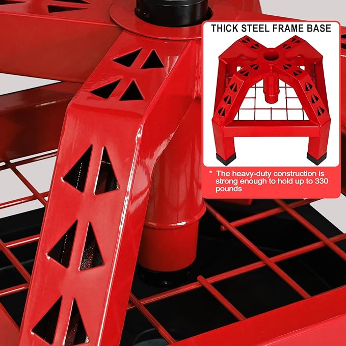 Rolling Shop Stool with Wheels, Heavy Duty Garage Work Mechanic Stool with