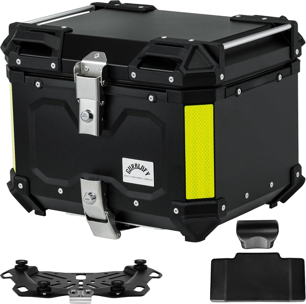 Motorcycle Top Case, 45L Aluminum Motorcycle Trunk, Tail Box Bag