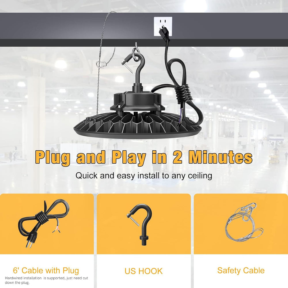 150W UFO LED High Bay Light 0-10V Dimmable High Bay LED Lights IP65