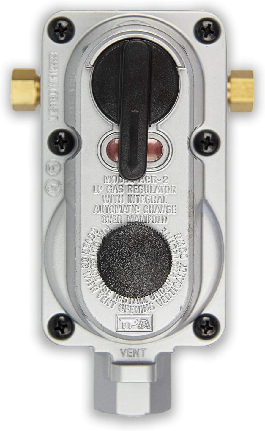Flame King (KT12ACR-2) 2-Stage Auto Changeover LP Propane Gas Regulator With ...