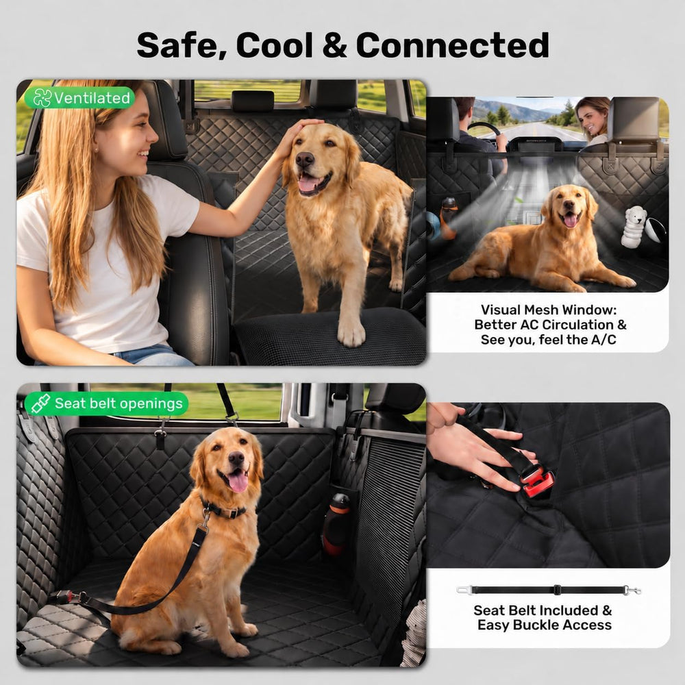 Zanch Dog Car Seat Cover, Standard Hard Bottom Seat Extender, Black