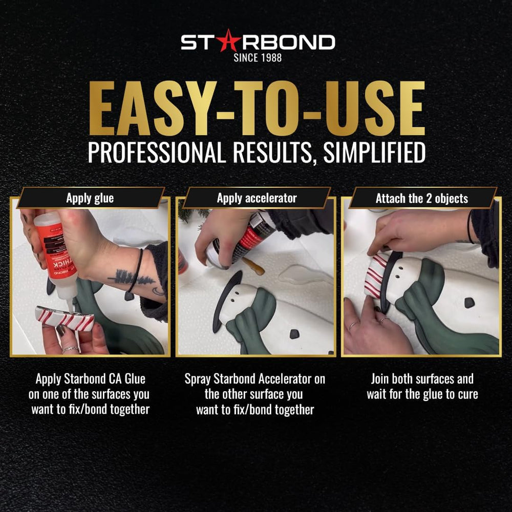 Starbond CA Glue Accelerator - for Instant Drying of Super Glue (3 x 6 Ounce)