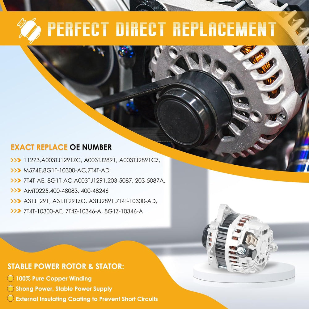 11273 Alternator for Fusion 2010 2011 2012 3.5L V6 for Edge 2007-2014