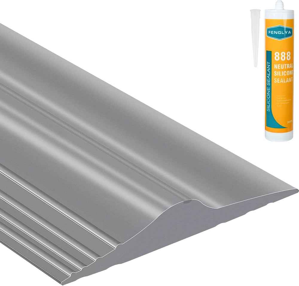 10Ft/3M Universal Garage Door Rubber Threshold Strip with 300ml Black Adhesiv...