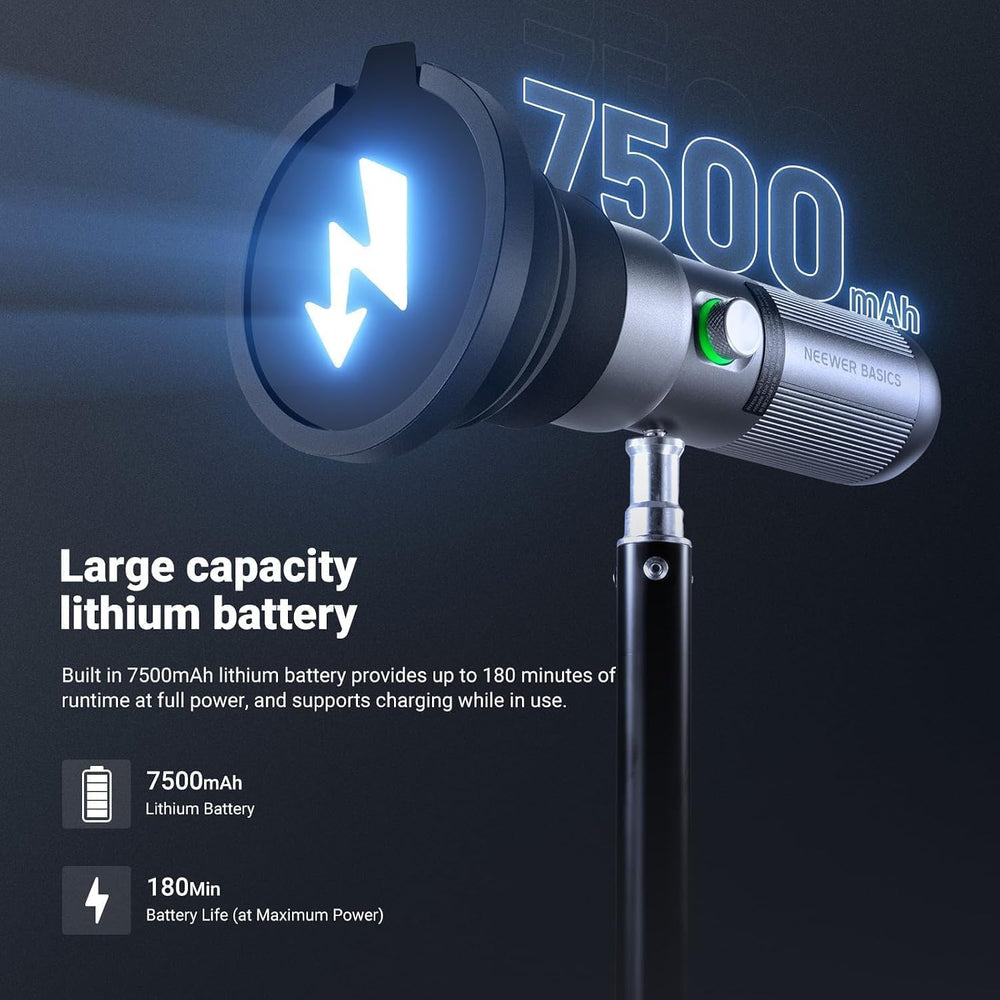 NEEWER Upgraded FL10 Zoomable Photography Flashlight, 10W LED Spotlight