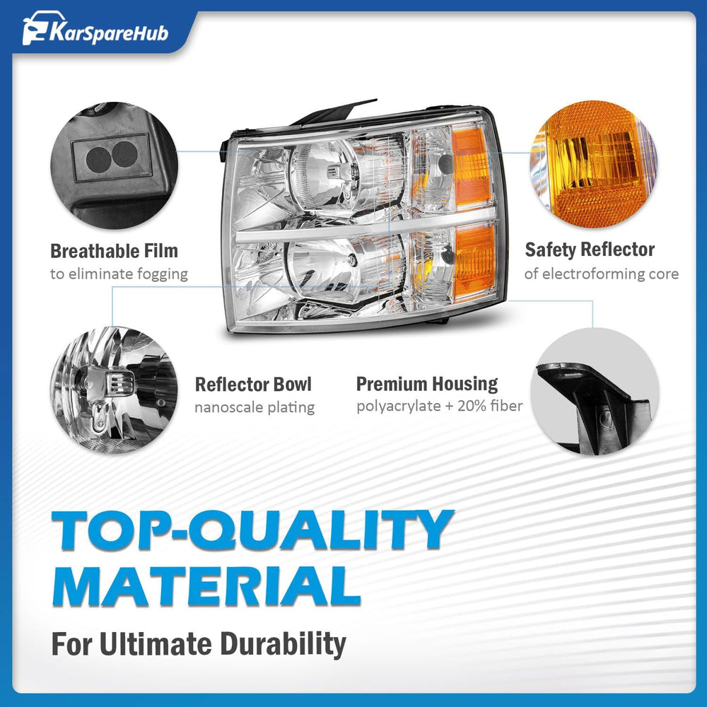 Headlights Assembly for 2007-2013 Chevy Silverado 1500 for 07-14 Silverado 25...