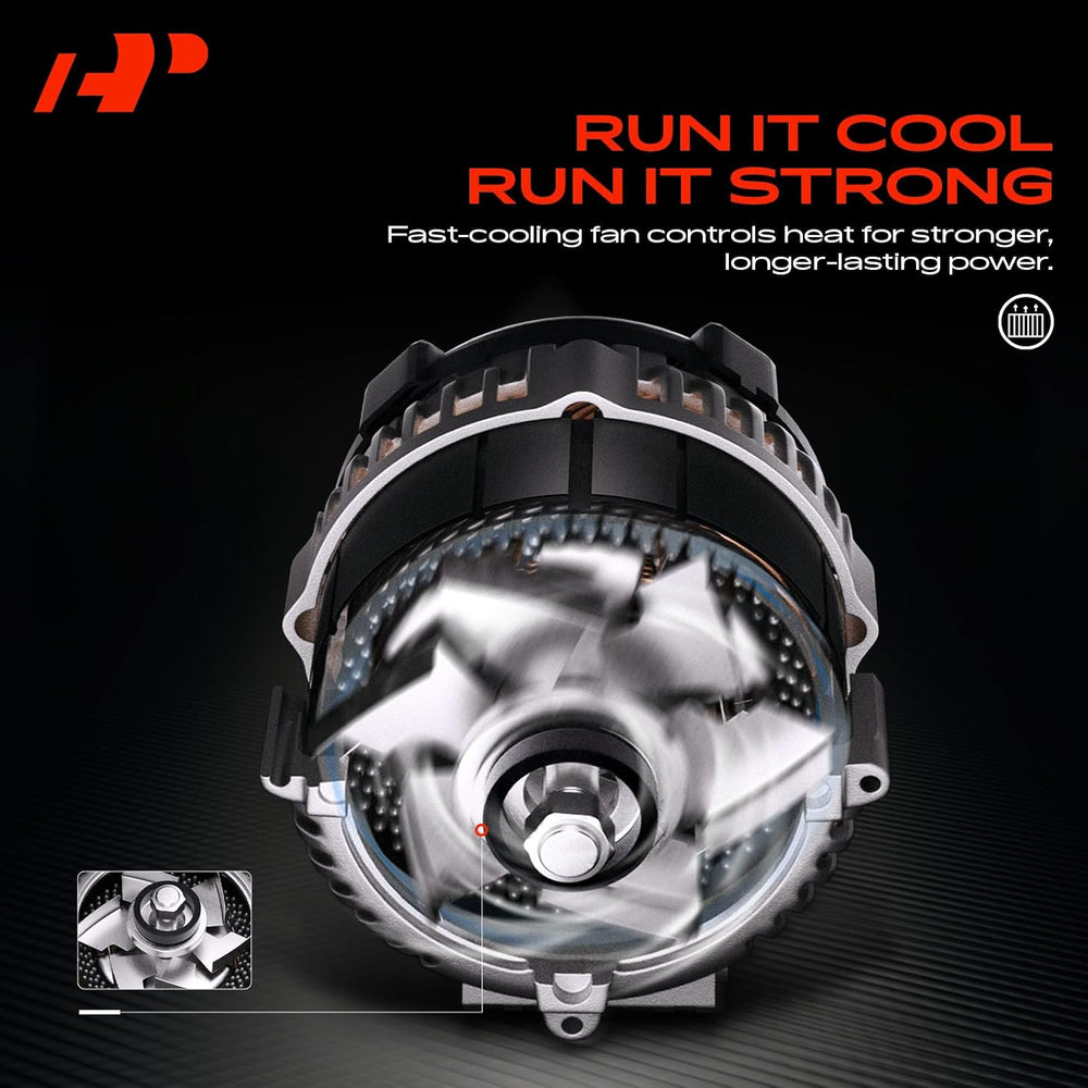 A-Premium Alternator, 12V 150A 6-Groove Pulley CW, Compatible with Ford