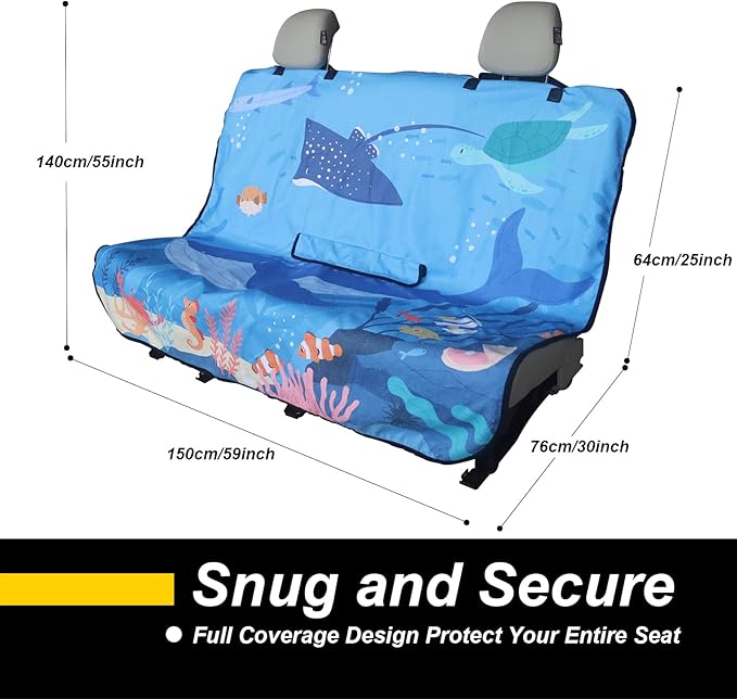 Back Seat Cover for Car Trucks Van SUV, Waterproof Rear Bench Towel Seat Covers