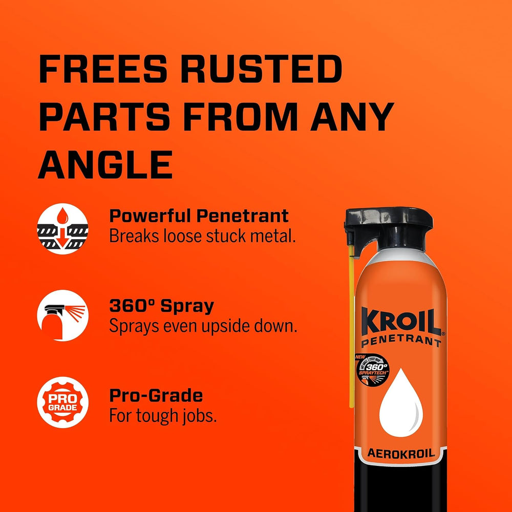 Kroil Original Penetrating Oil with SprayTech 360° Nozzle & Straw (Aeroso...