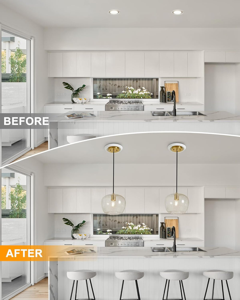 2-Pack Recessed Can Light Conversion Kit for 5" and 6" Ceiling