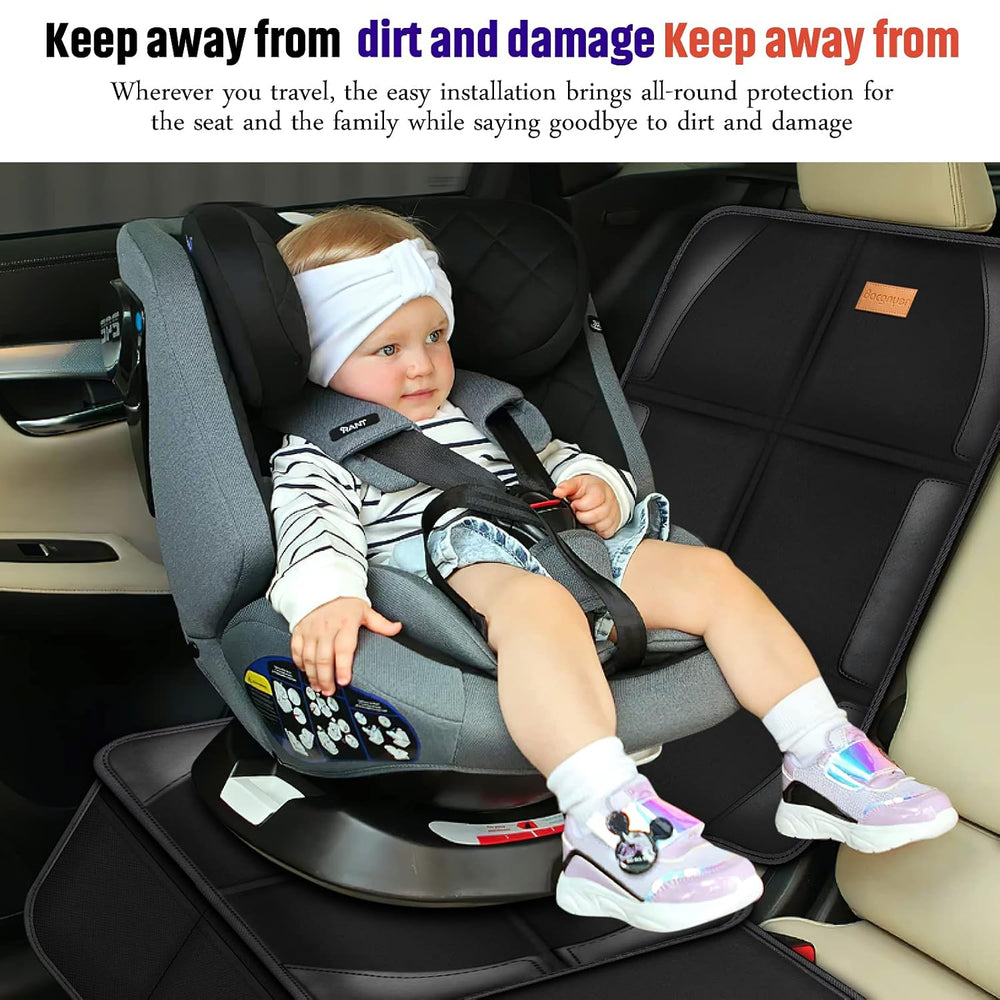 Bacgnyer Car Seat Protector, Waterproof 600D, 2 Pack, Black & Red Stitching