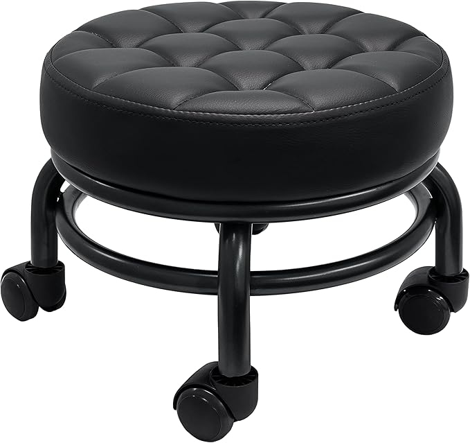 A&A Rolling/Scoot Stool | Comfortable | Heavy-Duty/Sturdy | 360 Degree Ro...