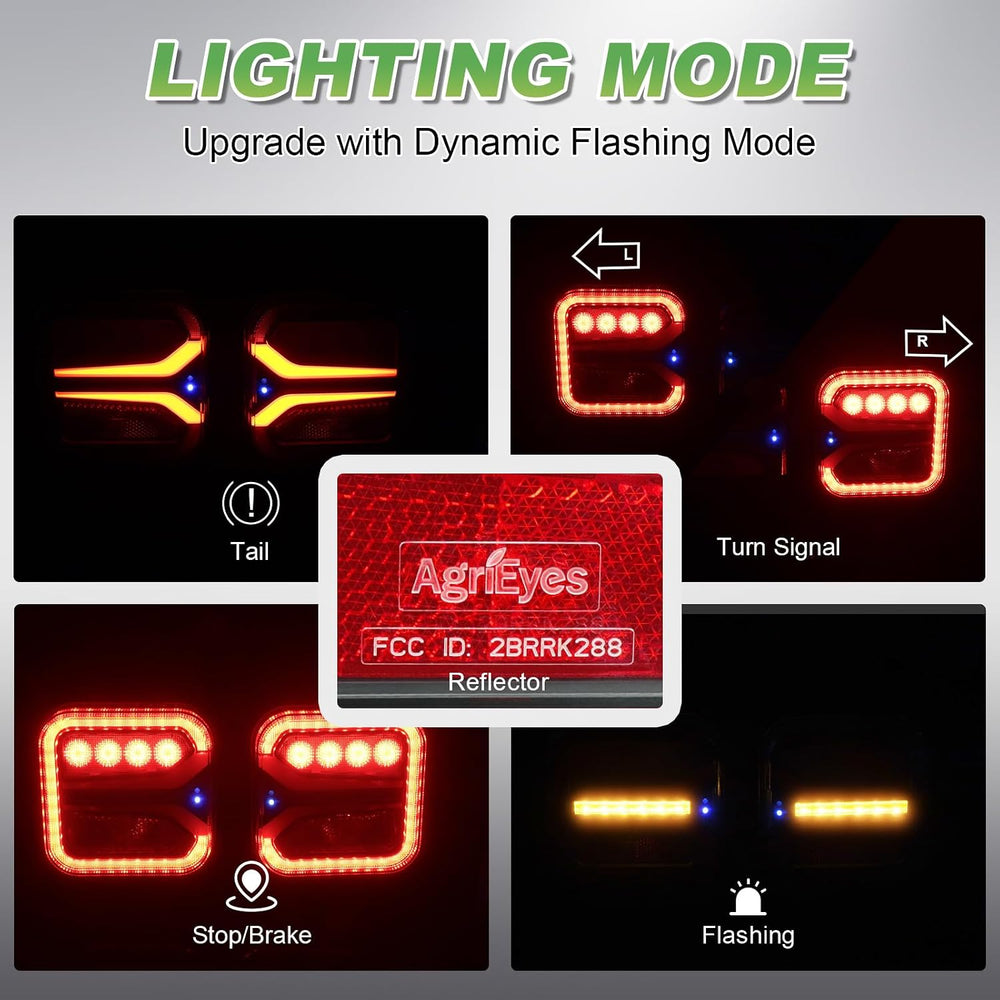 Agrieyes T327C Wireless Trailer Lights w/ Receiver, Magnetic Tow Light Kit