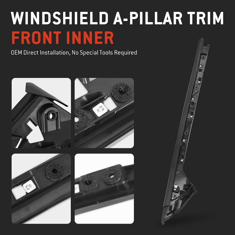 HYR A-Pillar Windshield Trim Molding Set Fit for Ford Explorer 2011-2019, Dri...
