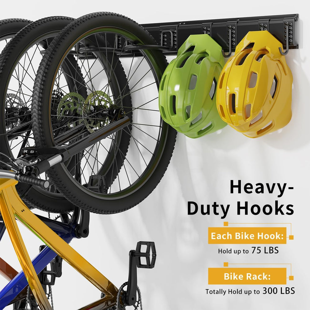 Housolution Bike Storage Rack 64Inch for 6 Bikes + 5 Helmets, Up to 500lbs
