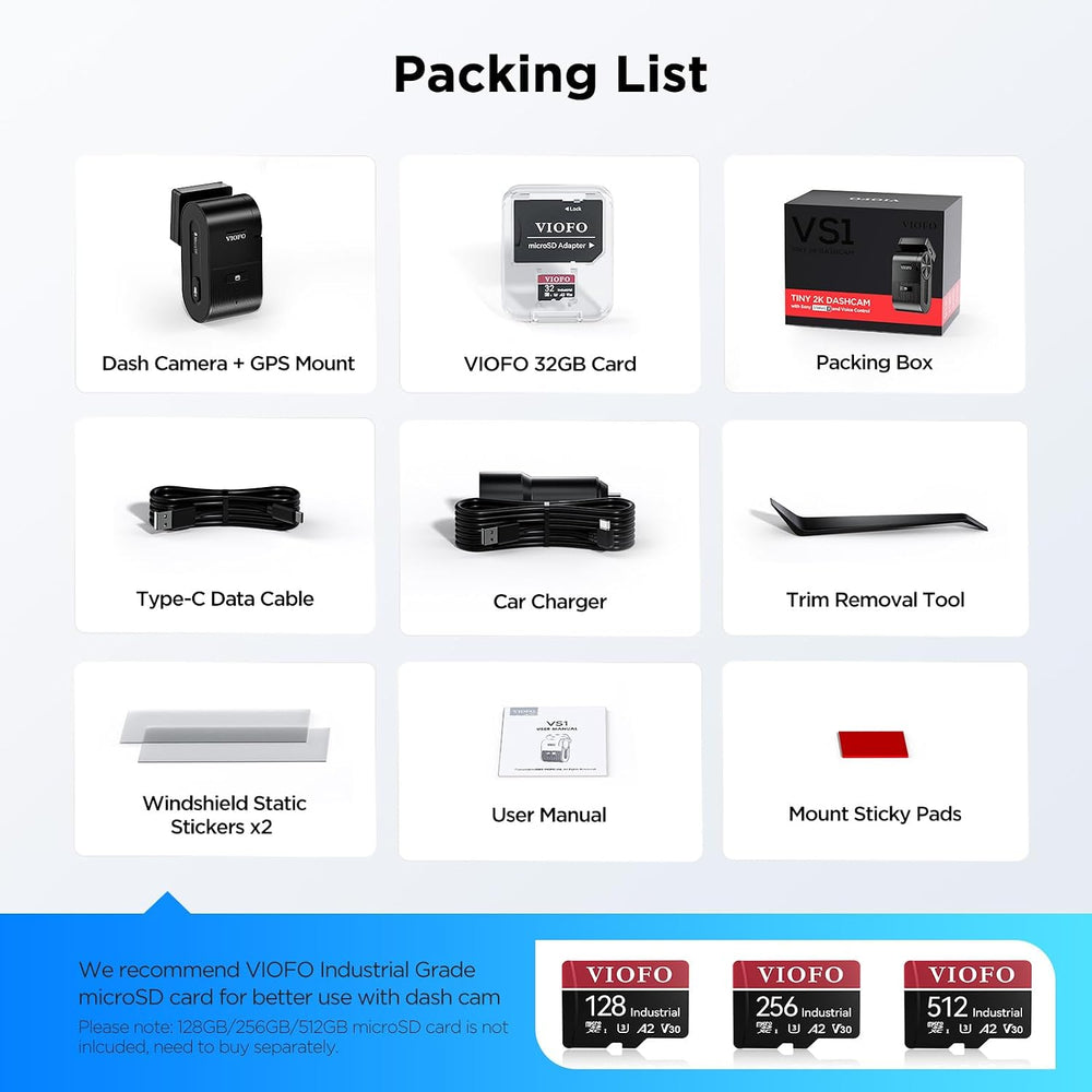 VIOFO VS1 Mini Dash Cam, 1440P/2K HDR Dashcam, STARVIS 2 Sensor, Free 32GB SD...