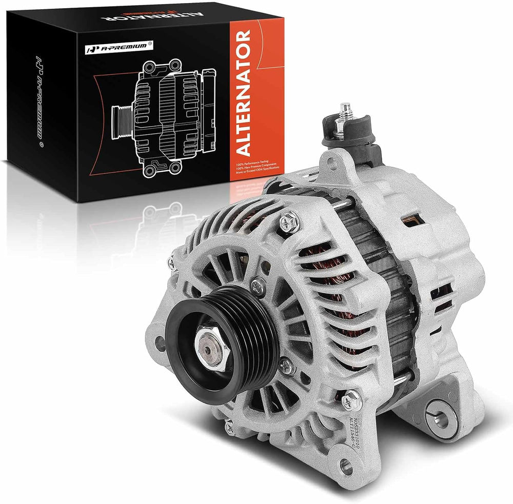 A-Premium Alternator, 12V 100A 6-Groove Pulley CW, Compatible with Ford