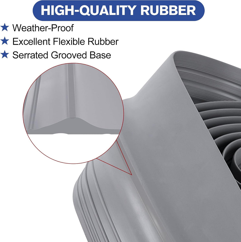 10Ft/3M Universal Garage Door Rubber Threshold Strip with 300ml Black Adhesiv...