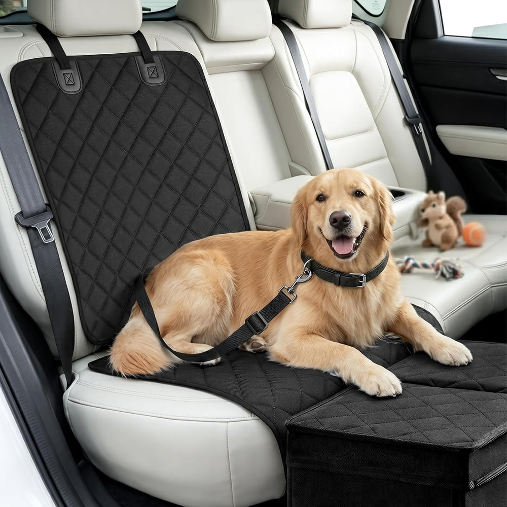 Dog Car Seat Extender with Seat Cover, Front & Back Seat Extender with St...