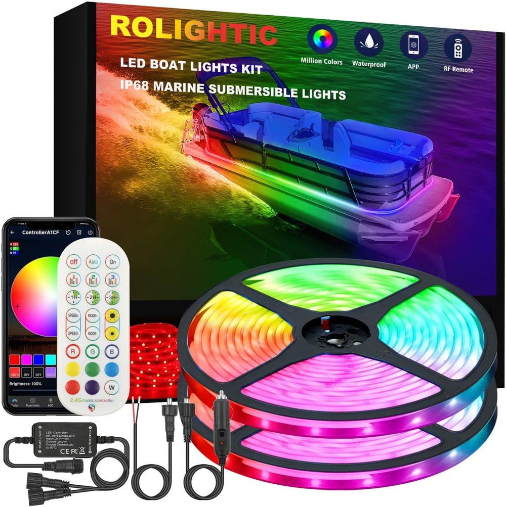 Marine Submersible Boat LED Strip Lights, 50FT IP68 Waterproof