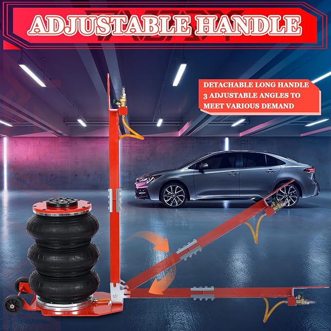 5T Triple Bag Air Jack 11000lbs Pneumatic Jack 3s Fast Lift Up 16in Airbag Jack