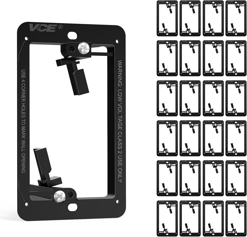 VCELINK Low Voltage Mounting Bracket, Flush Low Voltage Box, Black 25-Pack