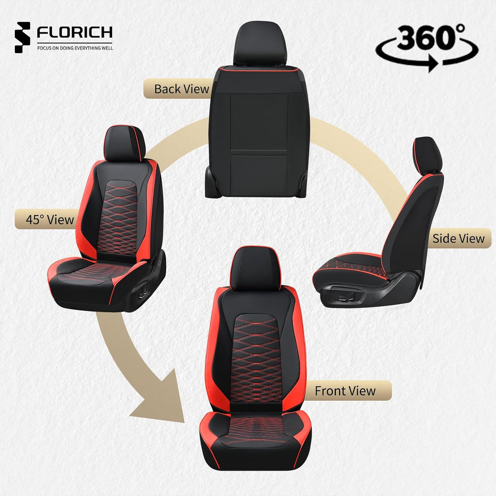 Leather Seat Covers, Car Seat Covers Full Set, Car Seat Protector Waterproof,...