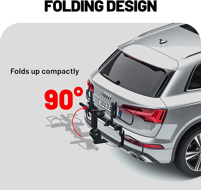 Rockland Foldable 2-Bike Rack, 200 lbs Capacity, Hitch Mount Bike Rack
