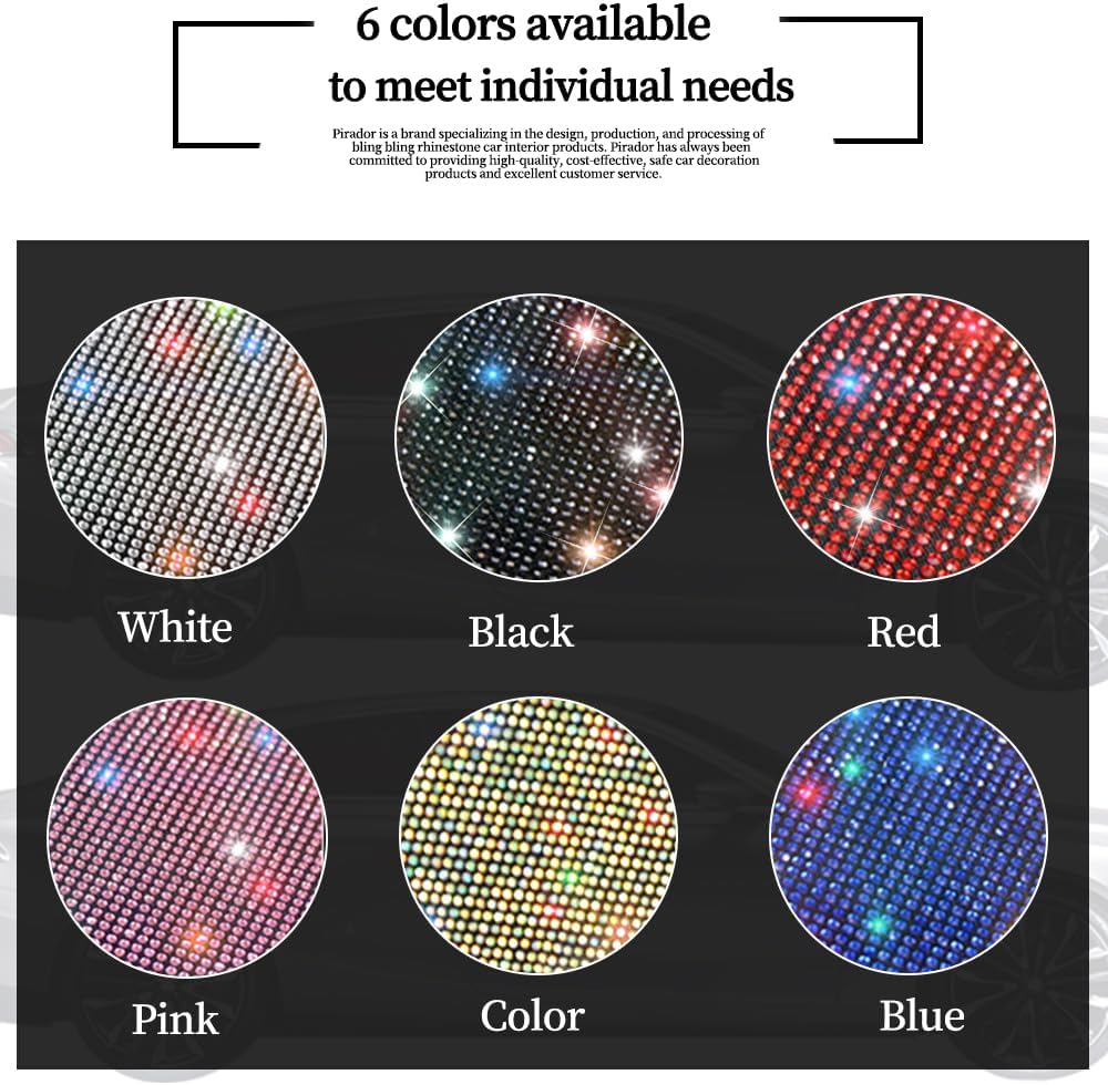 Bling Crystal Car Seat Back Kick Protectors with Storage, Sparkly Diamond Kic...