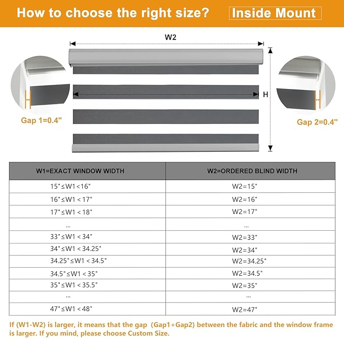 Persilux Cordless Zebra Blinds for Indoor Windows, Free-Stop Zebra Blinds