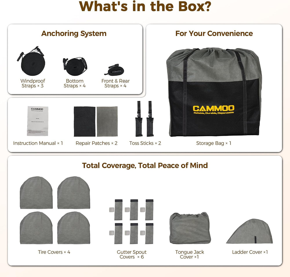CAMMOO RV Cover for 27-30ft Travel Trailer