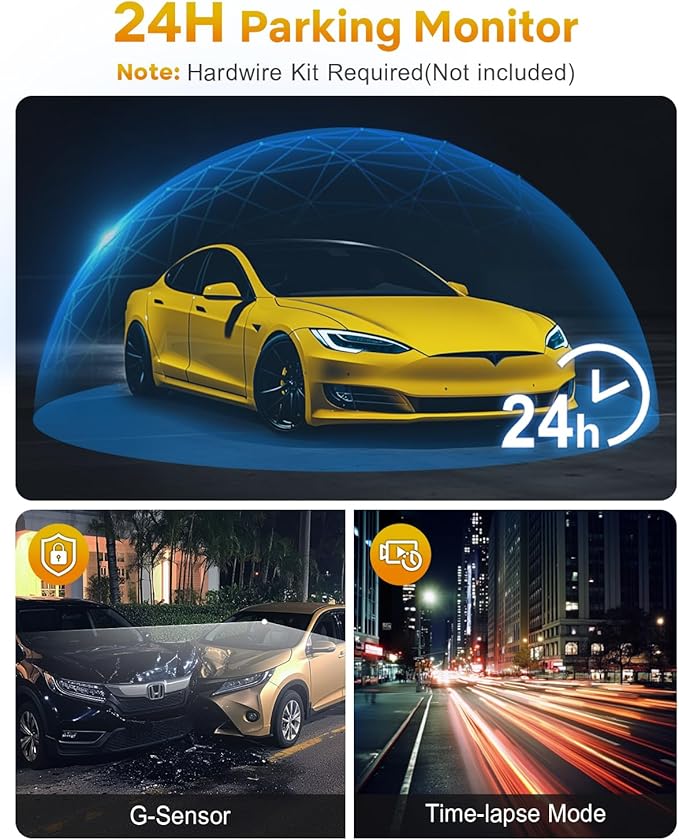 GKU 4K Dash Cam, Dash Cam Front