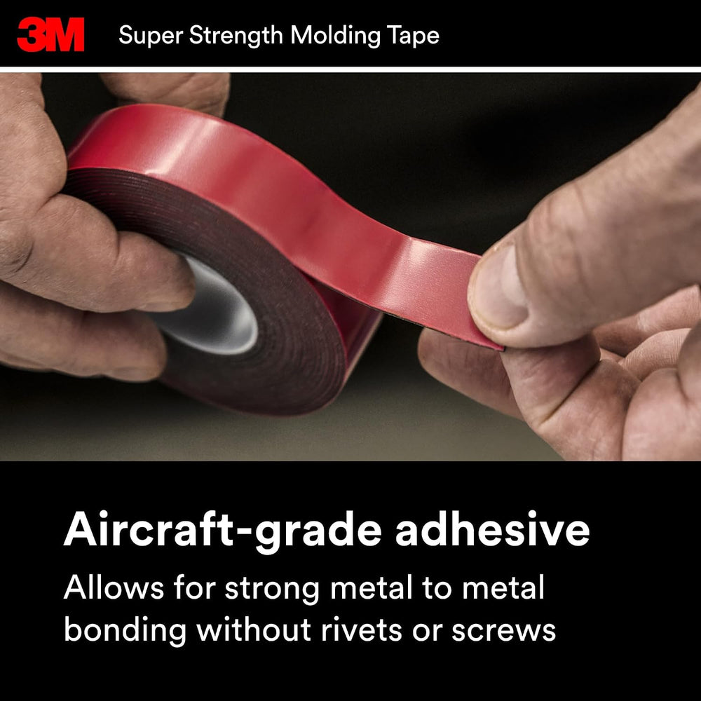 3M Super Strength Molding Tape 03609, 1/2 in x 5 ft, 6 Rolls (30 ft Total)