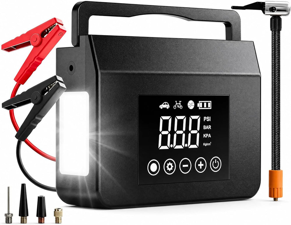 Tire Inflator Portable Air Compressor 150 PSI, 4000A Car Battery Jump Starter...