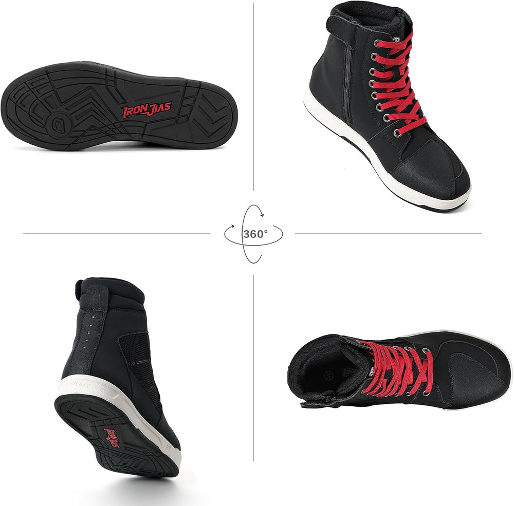 BORLENI Motorcycle Shoes for Men CE Certified Road Street Motocross Boots