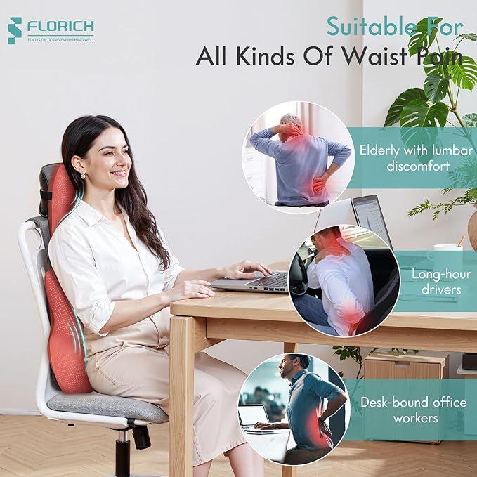FLORICH Car Lumbar Support Pillow and Neck Headrest Pillow