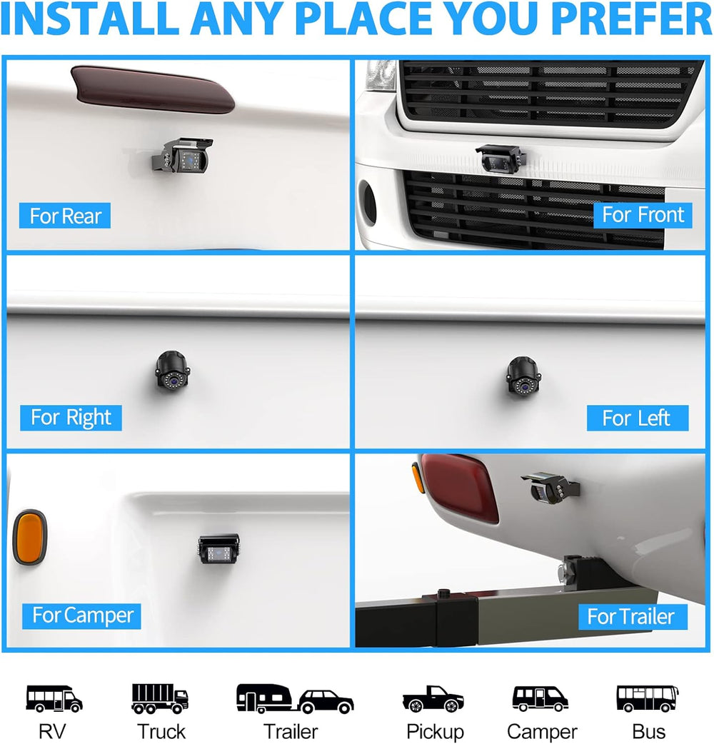 1080P Wired Backup Camera System Kit,9" HD DVR Monitor
